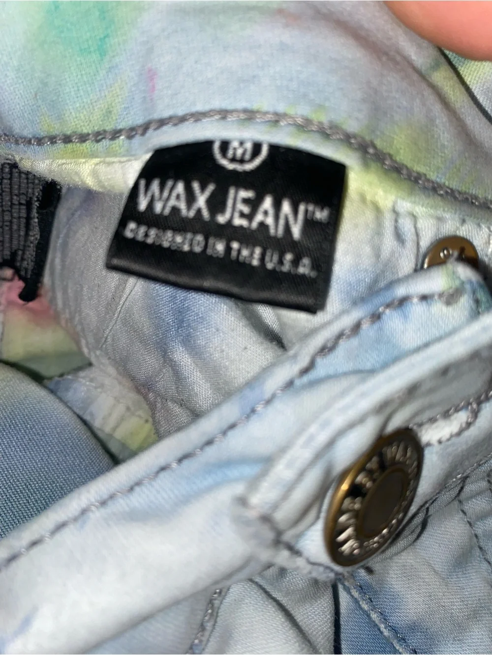 Wax Jean Pastel Tie-Dye Denim Shorts in Blue, Green, Yellow